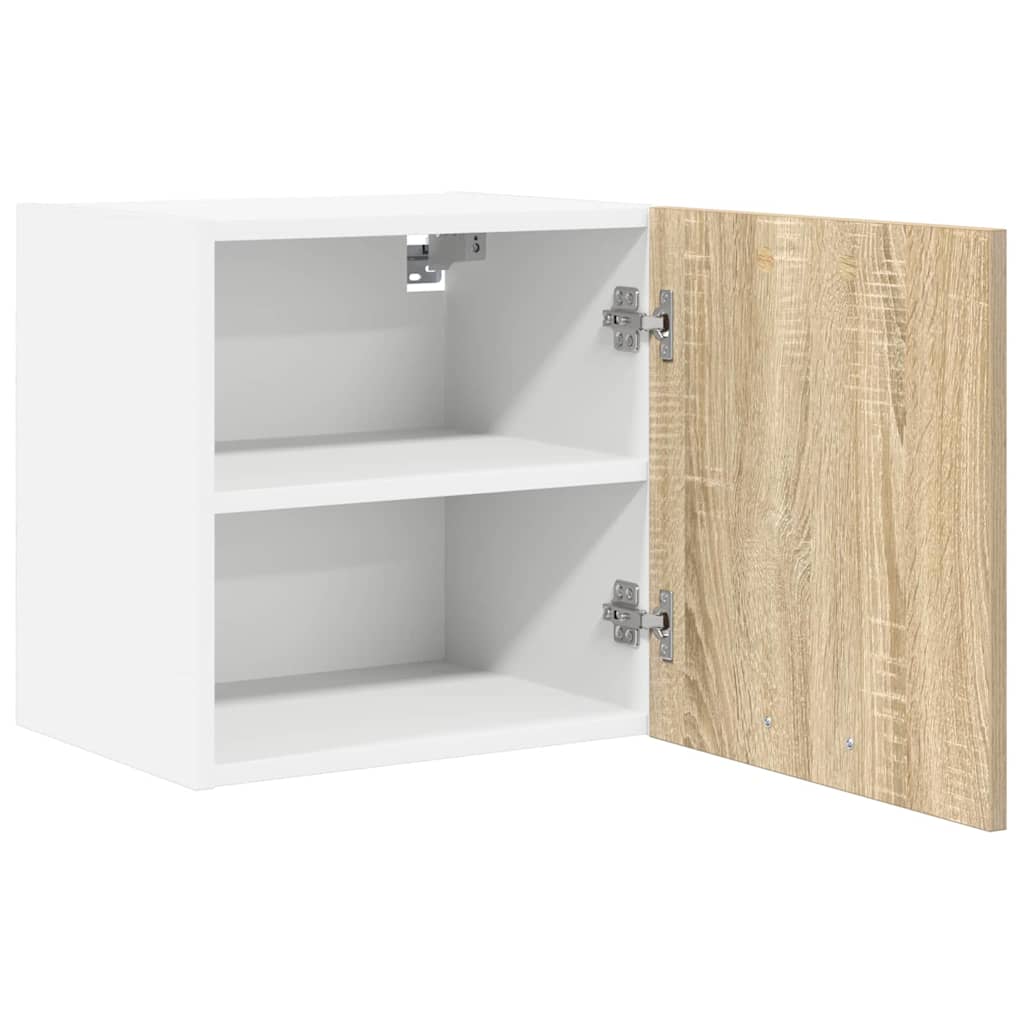 Hanging Cabinet Riga Sonoma Oak and White 40 x 31 x 40 cm